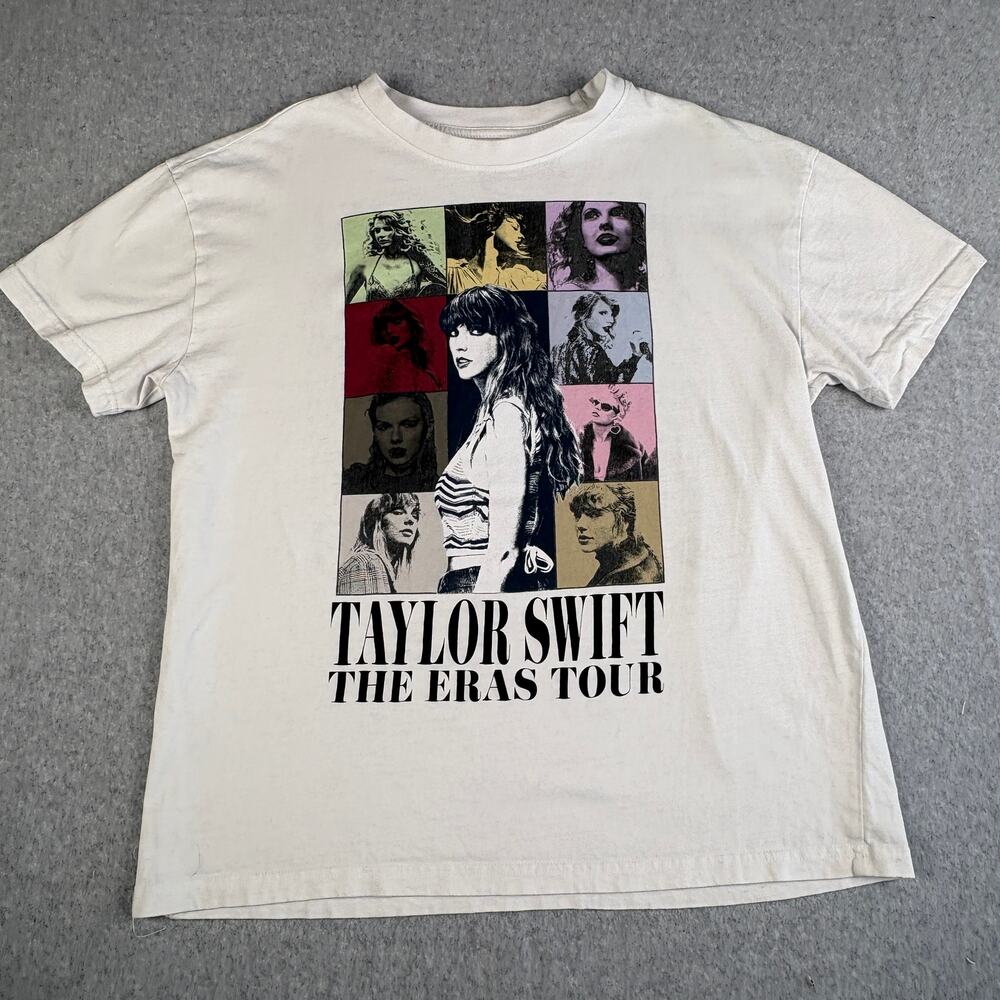 Taylor Swift Eras Tour 2023 T Shirt Medium Official Concert Merch Cream
